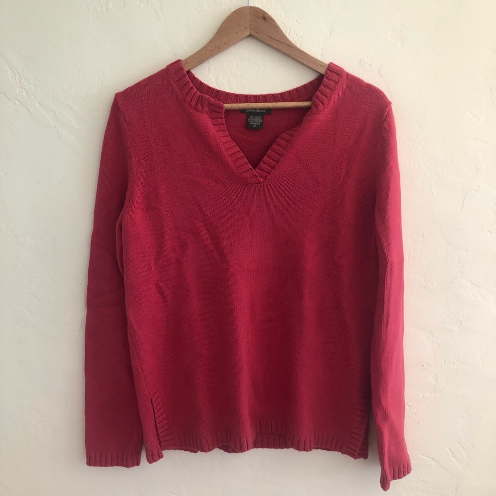 Vintage Eddie Bauer knit raspberry sweater